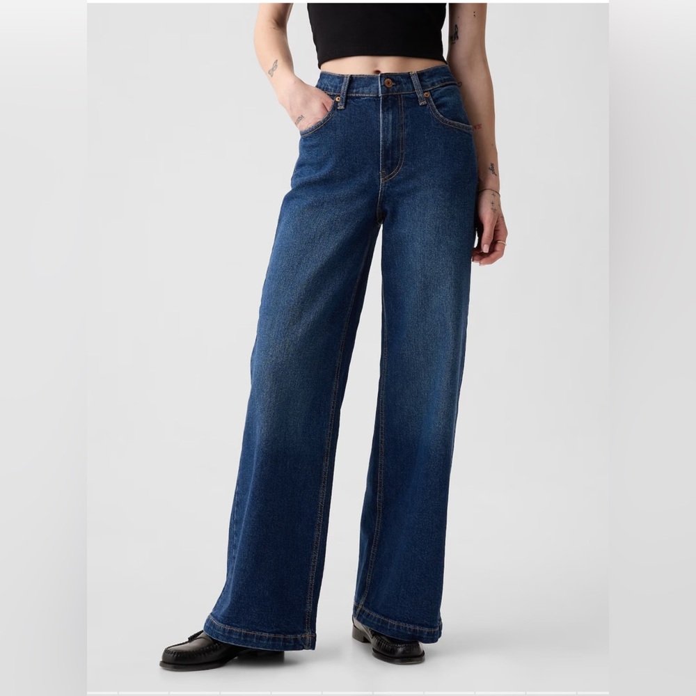 GAP Women's Blue Flare & Wide Leg Jeans